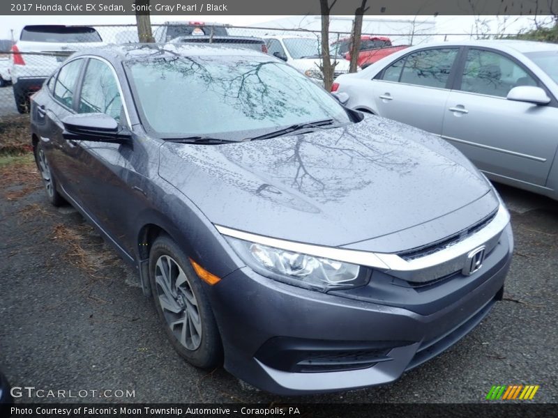 Sonic Gray Pearl / Black 2017 Honda Civic EX Sedan