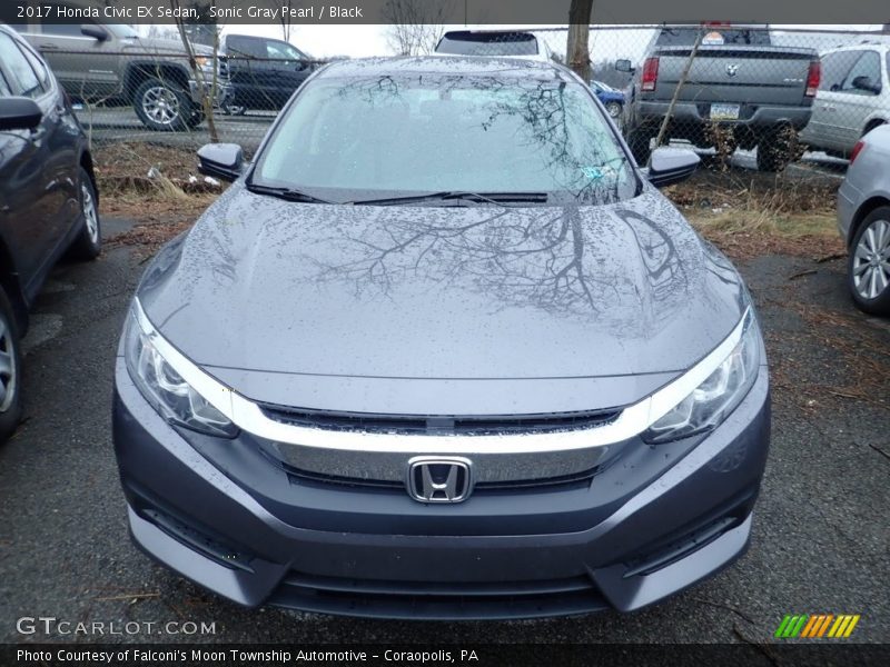 Sonic Gray Pearl / Black 2017 Honda Civic EX Sedan