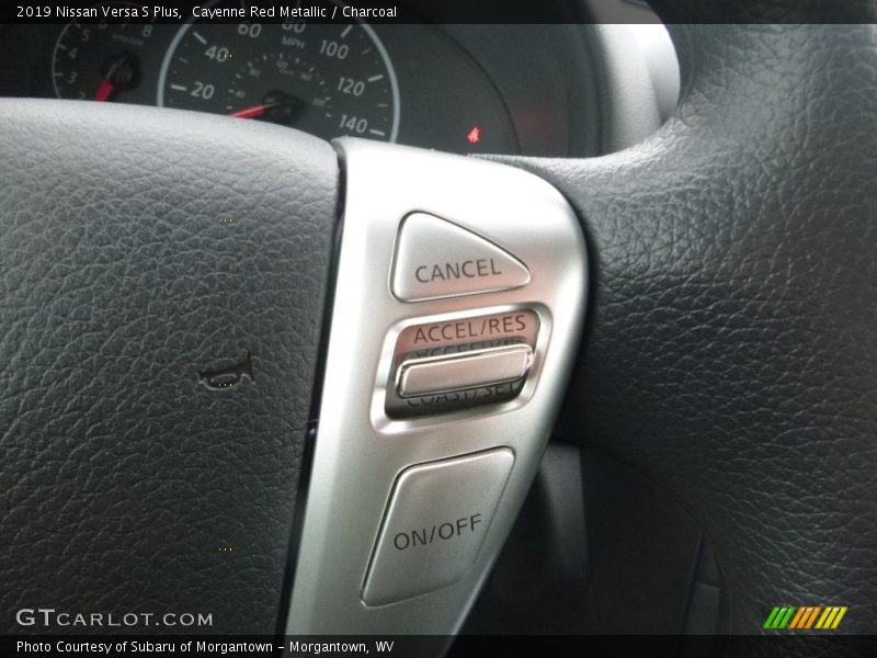 Cayenne Red Metallic / Charcoal 2019 Nissan Versa S Plus