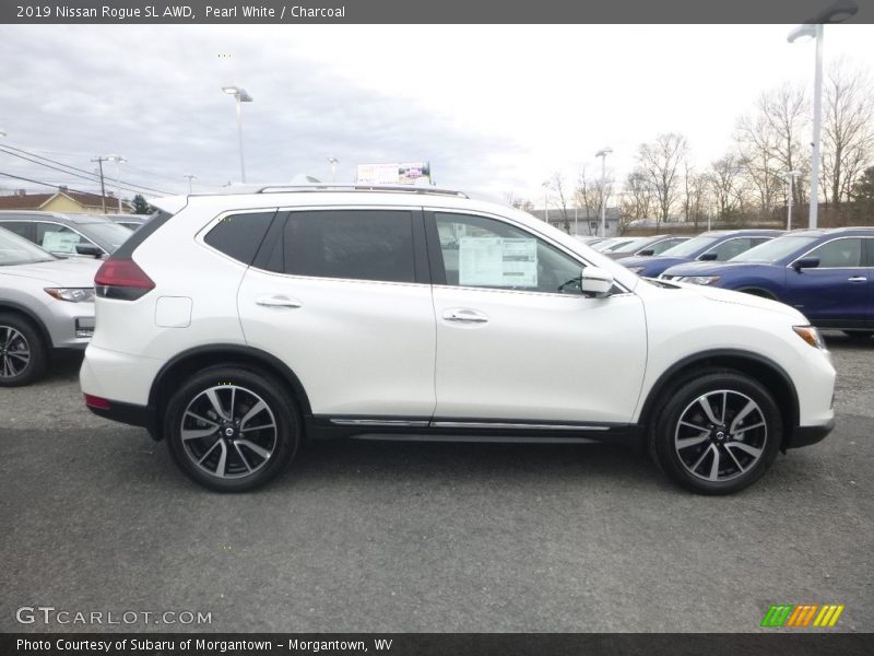 Pearl White / Charcoal 2019 Nissan Rogue SL AWD