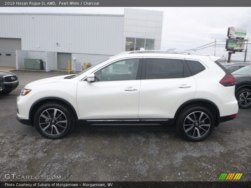 Pearl White / Charcoal 2019 Nissan Rogue SL AWD