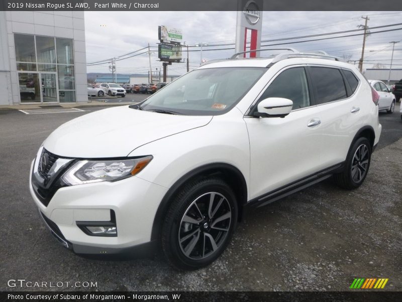 Pearl White / Charcoal 2019 Nissan Rogue SL AWD