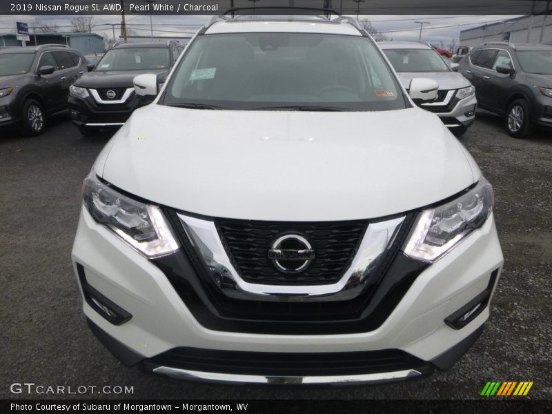 Pearl White / Charcoal 2019 Nissan Rogue SL AWD