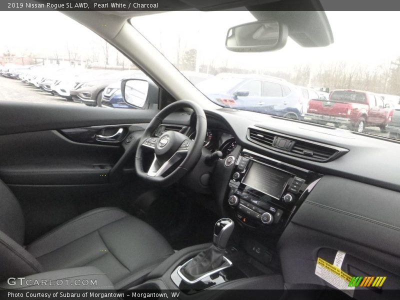 Pearl White / Charcoal 2019 Nissan Rogue SL AWD