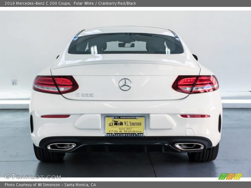 Polar White / Cranberry Red/Black 2019 Mercedes-Benz C 300 Coupe