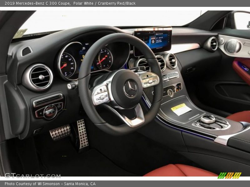 Polar White / Cranberry Red/Black 2019 Mercedes-Benz C 300 Coupe
