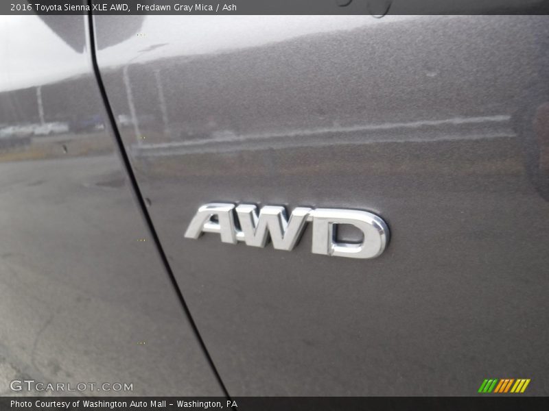 Predawn Gray Mica / Ash 2016 Toyota Sienna XLE AWD