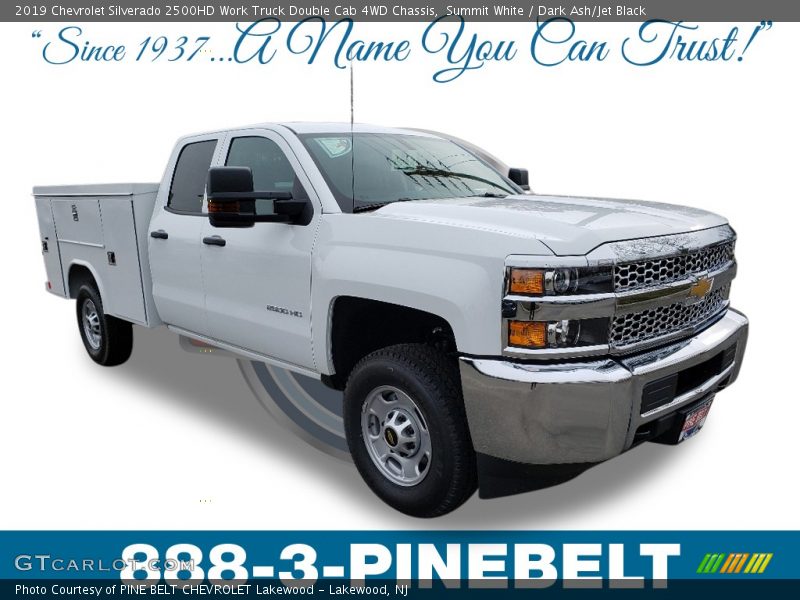 Summit White / Dark Ash/Jet Black 2019 Chevrolet Silverado 2500HD Work Truck Double Cab 4WD Chassis