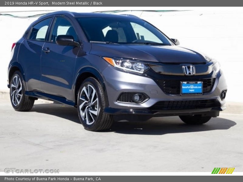 Modern Steel Metallic / Black 2019 Honda HR-V Sport