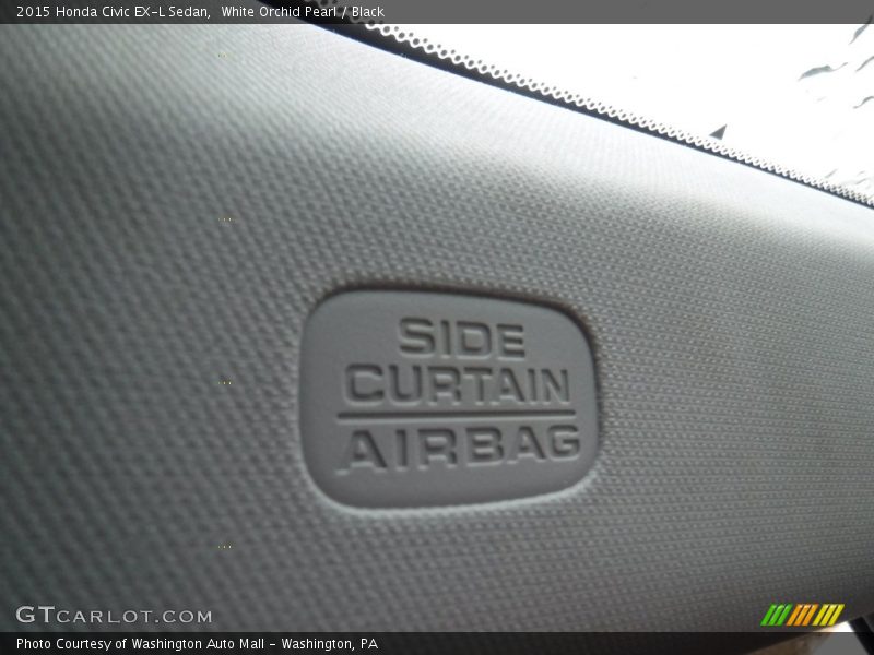 White Orchid Pearl / Black 2015 Honda Civic EX-L Sedan