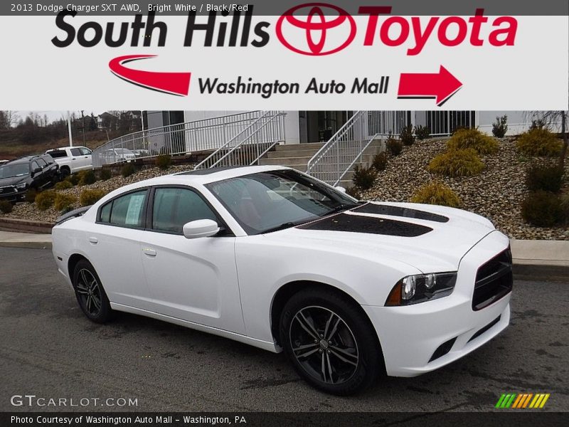 Bright White / Black/Red 2013 Dodge Charger SXT AWD