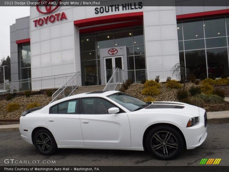 Bright White / Black/Red 2013 Dodge Charger SXT AWD