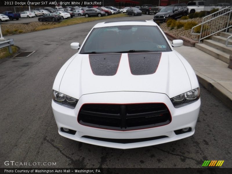 Bright White / Black/Red 2013 Dodge Charger SXT AWD