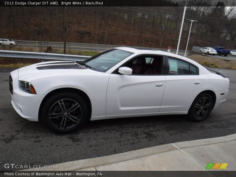 Bright White / Black/Red 2013 Dodge Charger SXT AWD