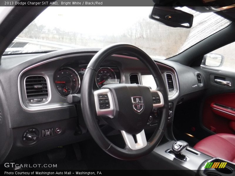 Bright White / Black/Red 2013 Dodge Charger SXT AWD