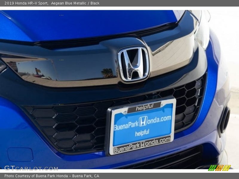 Aegean Blue Metallic / Black 2019 Honda HR-V Sport