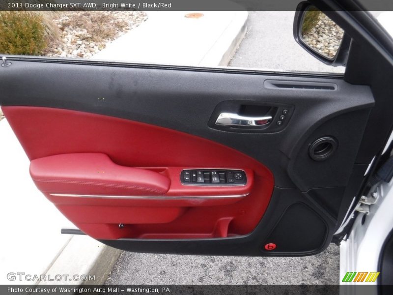 Bright White / Black/Red 2013 Dodge Charger SXT AWD