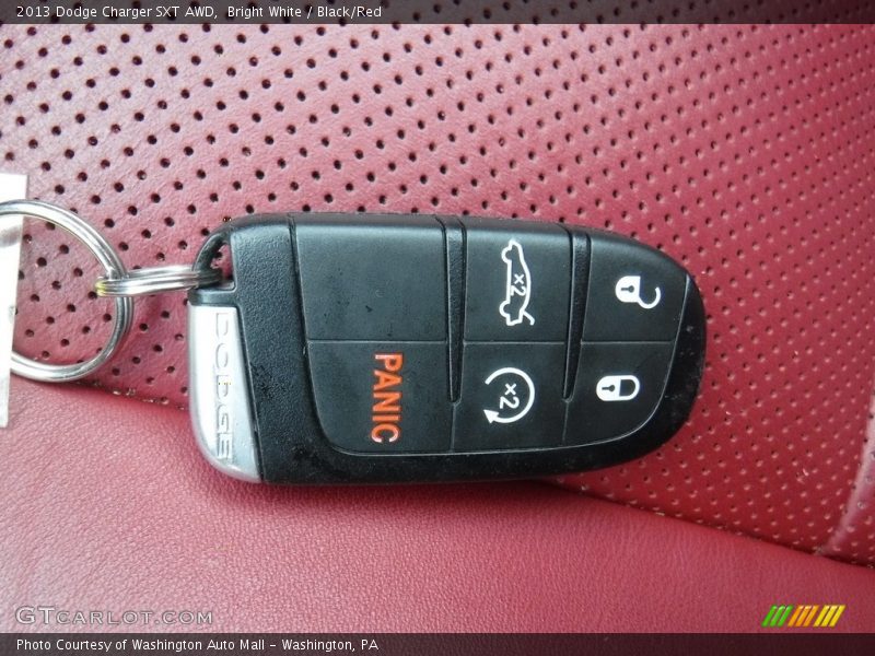 Bright White / Black/Red 2013 Dodge Charger SXT AWD