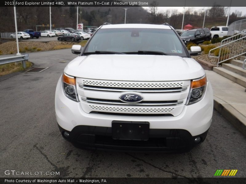 White Platinum Tri-Coat / Medium Light Stone 2013 Ford Explorer Limited 4WD