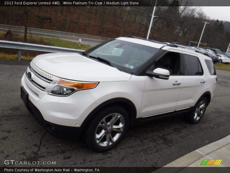 White Platinum Tri-Coat / Medium Light Stone 2013 Ford Explorer Limited 4WD