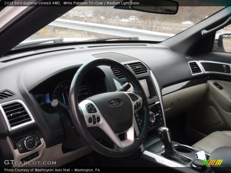White Platinum Tri-Coat / Medium Light Stone 2013 Ford Explorer Limited 4WD