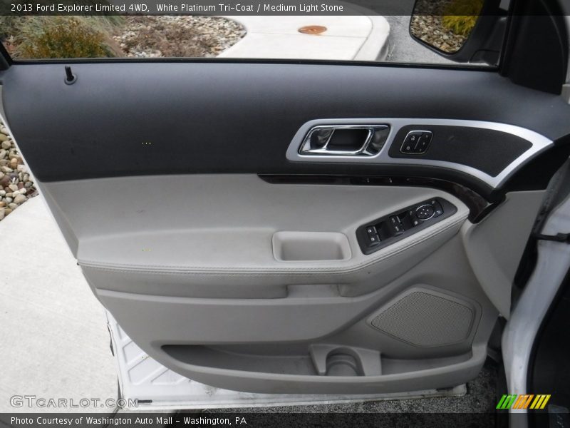White Platinum Tri-Coat / Medium Light Stone 2013 Ford Explorer Limited 4WD