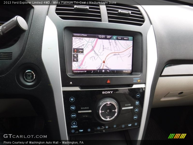 White Platinum Tri-Coat / Medium Light Stone 2013 Ford Explorer Limited 4WD