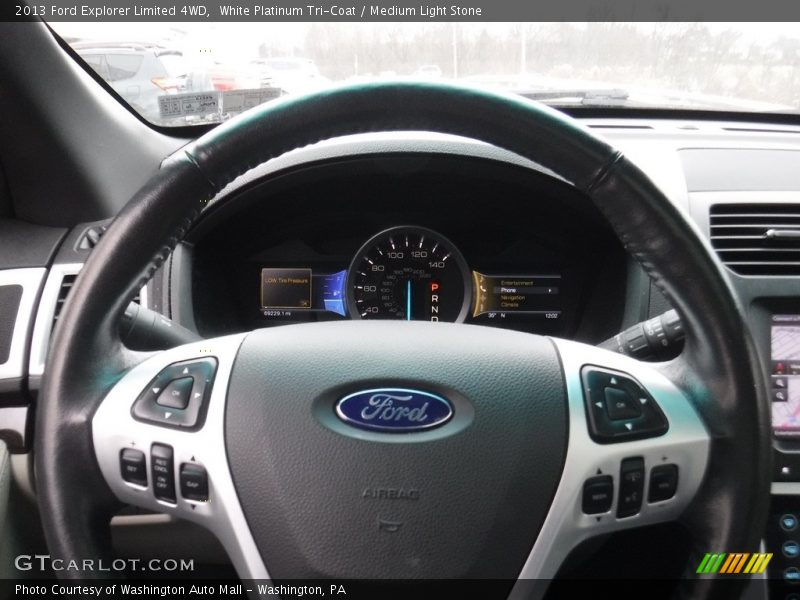 White Platinum Tri-Coat / Medium Light Stone 2013 Ford Explorer Limited 4WD
