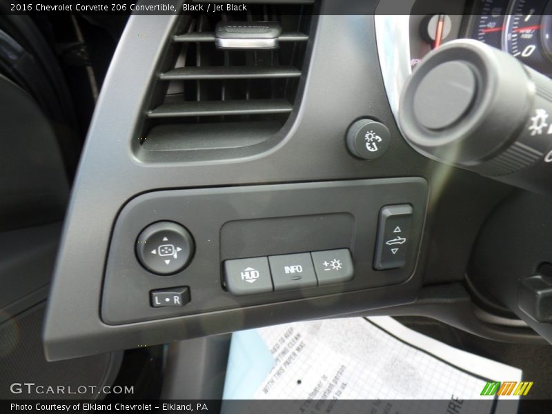 Controls of 2016 Corvette Z06 Convertible