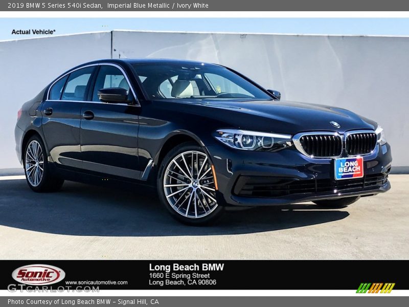 Imperial Blue Metallic / Ivory White 2019 BMW 5 Series 540i Sedan