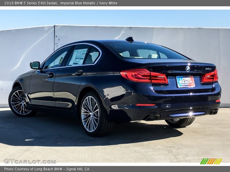 Imperial Blue Metallic / Ivory White 2019 BMW 5 Series 540i Sedan
