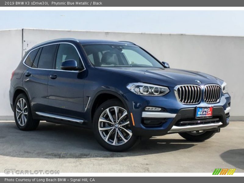 Phytonic Blue Metallic / Black 2019 BMW X3 sDrive30i