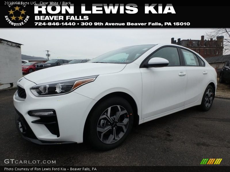 Clear White / Black 2019 Kia Forte LXS