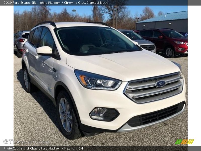 White Platinum / Chromite Gray/Charcoal Black 2019 Ford Escape SEL