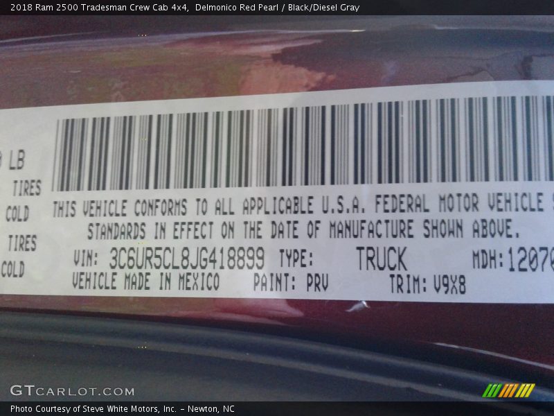 Delmonico Red Pearl / Black/Diesel Gray 2018 Ram 2500 Tradesman Crew Cab 4x4