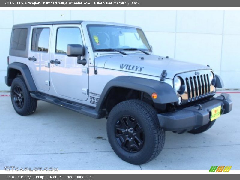 Billet Silver Metallic / Black 2016 Jeep Wrangler Unlimited Willys Wheeler 4x4