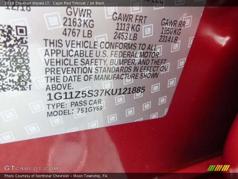 Cajun Red Tintcoat / Jet Black 2019 Chevrolet Impala LT