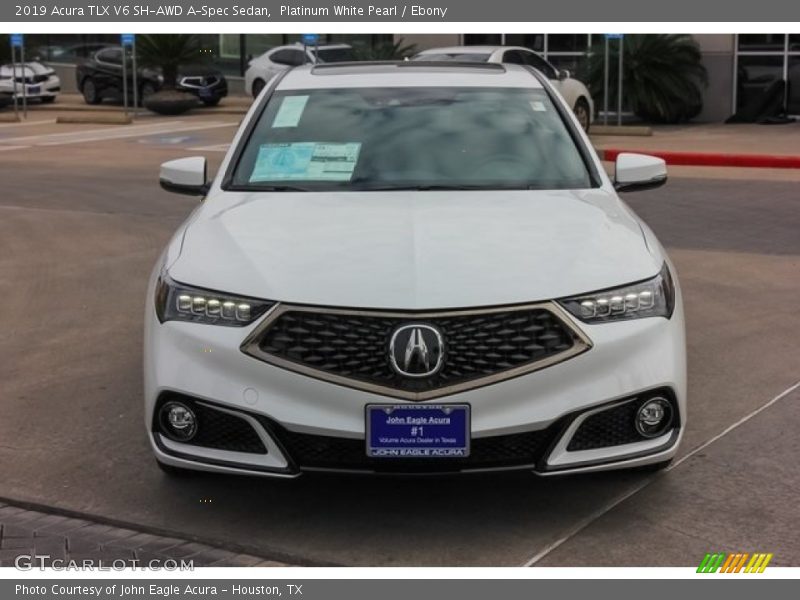 Platinum White Pearl / Ebony 2019 Acura TLX V6 SH-AWD A-Spec Sedan
