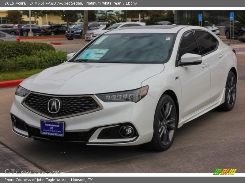 Platinum White Pearl / Ebony 2019 Acura TLX V6 SH-AWD A-Spec Sedan