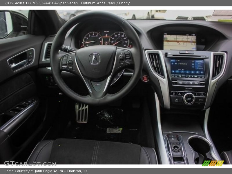 Platinum White Pearl / Ebony 2019 Acura TLX V6 SH-AWD A-Spec Sedan