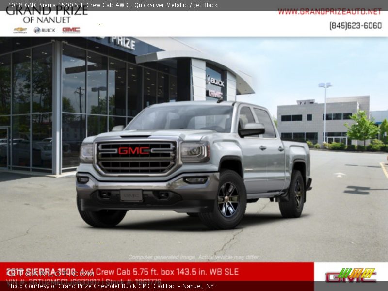 Quicksilver Metallic / Jet Black 2018 GMC Sierra 1500 SLE Crew Cab 4WD