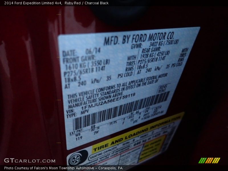 Ruby Red / Charcoal Black 2014 Ford Expedition Limited 4x4