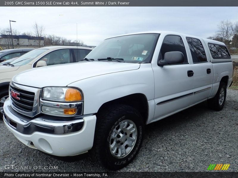 Summit White / Dark Pewter 2005 GMC Sierra 1500 SLE Crew Cab 4x4