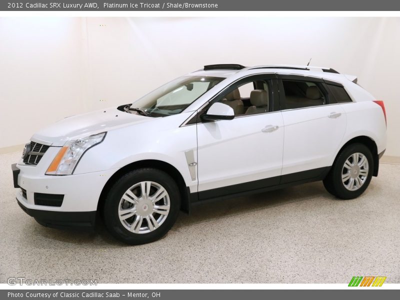 Platinum Ice Tricoat / Shale/Brownstone 2012 Cadillac SRX Luxury AWD