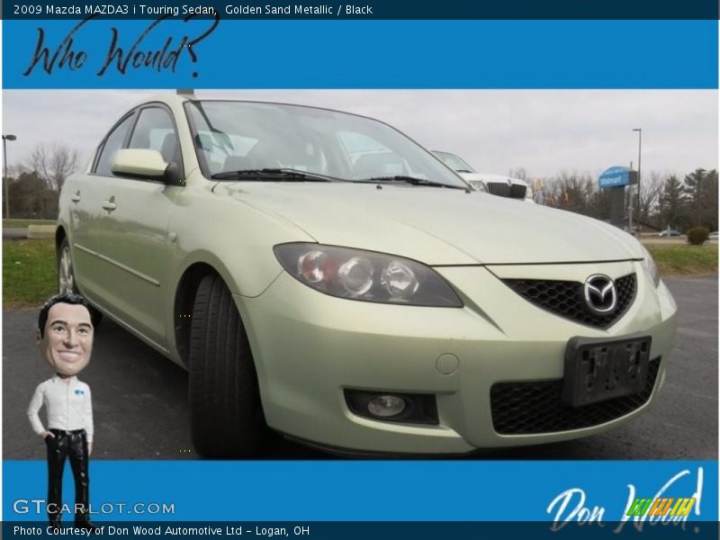 Golden Sand Metallic / Black 2009 Mazda MAZDA3 i Touring Sedan