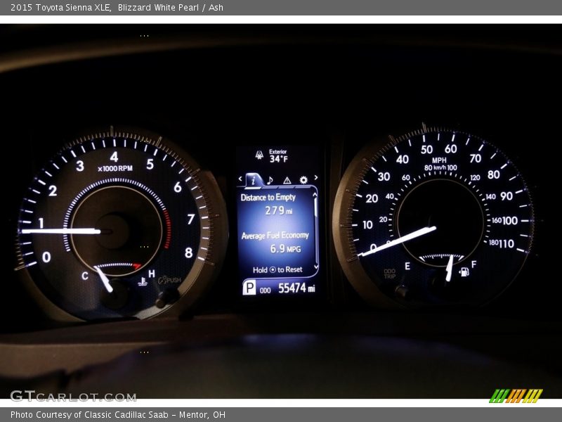 Blizzard White Pearl / Ash 2015 Toyota Sienna XLE