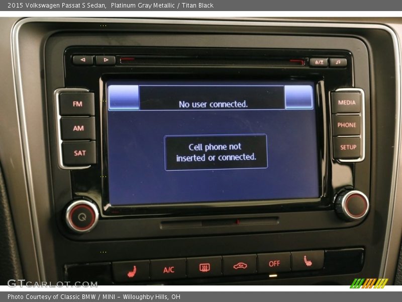 Platinum Gray Metallic / Titan Black 2015 Volkswagen Passat S Sedan