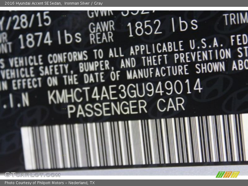 Ironman Silver / Gray 2016 Hyundai Accent SE Sedan