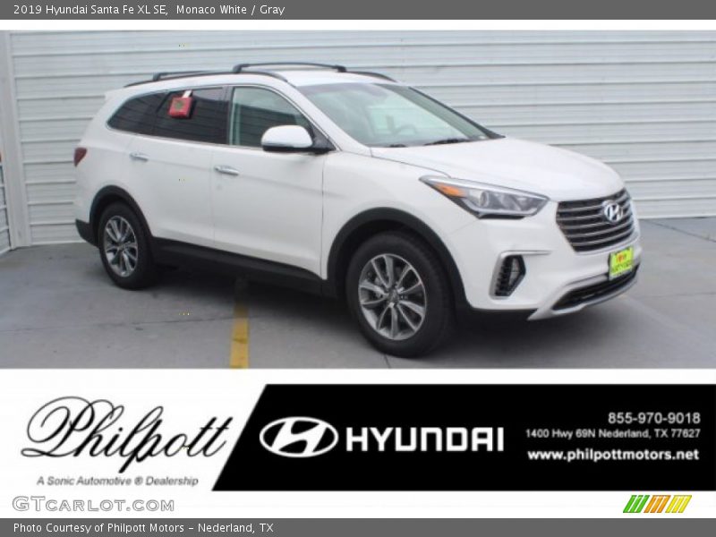 Monaco White / Gray 2019 Hyundai Santa Fe XL SE