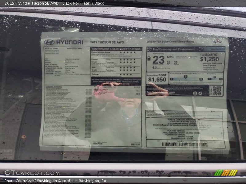  2019 Tucson SE AWD Window Sticker